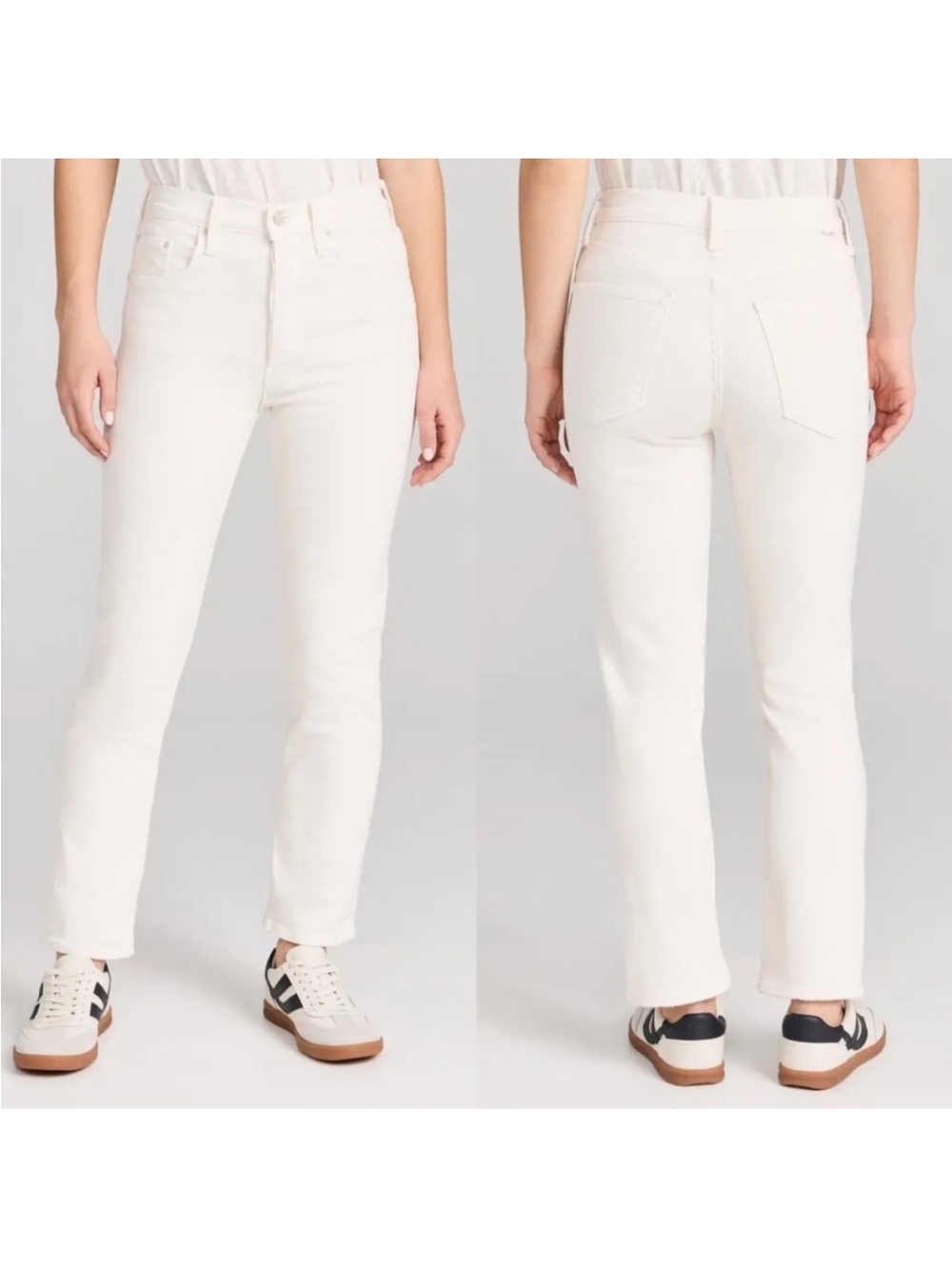 MOTHER‎ The Tomcat Ankle Jeans Cream Puffs Ivory Straight Leg 26
